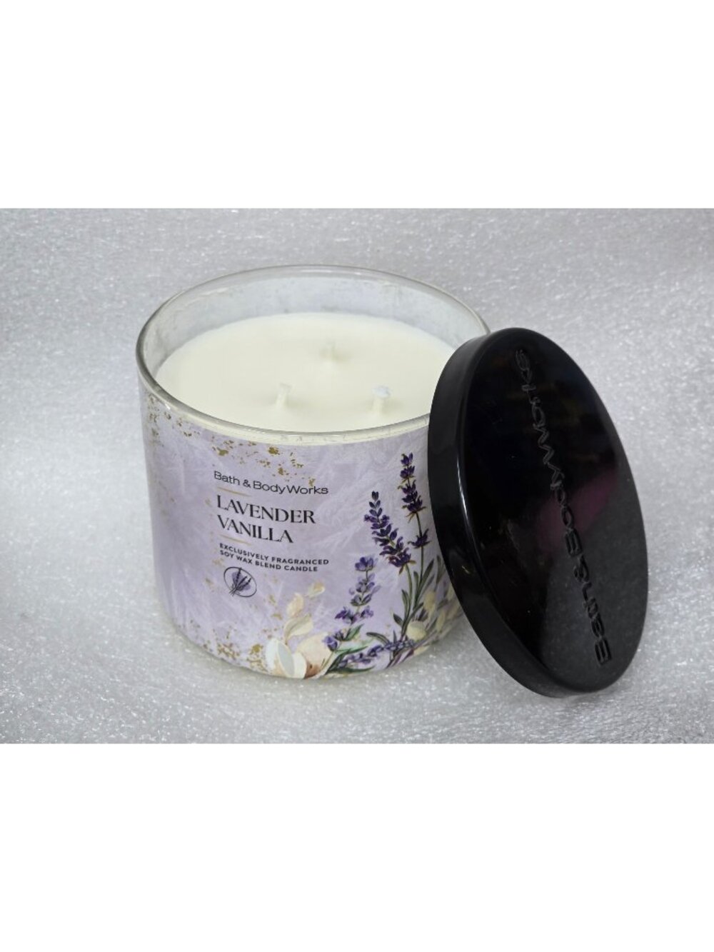 Bath & Body Works Lavender Vanilla 3-Wick Scented Candle 14.5 Oz Soy Wax Blend